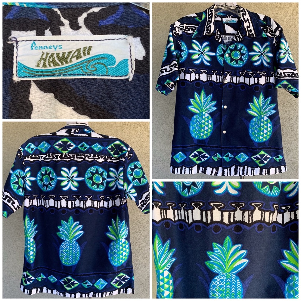 🌴 Hawaii Vintage ‘70s Barkcloth Aloha Shirt 🌴
